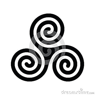Triple spiral simbol, triskelion Vector Illustration