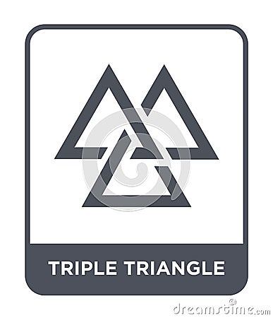 triple triangle icon in trendy design style. triple triangle icon isolated on white background. triple triangle vector icon simple Vector Illustration