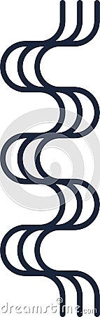 Triple wavy lines are creating an abstract decorative pattern forming an s shape on a white background, perfect for Vector Illustration