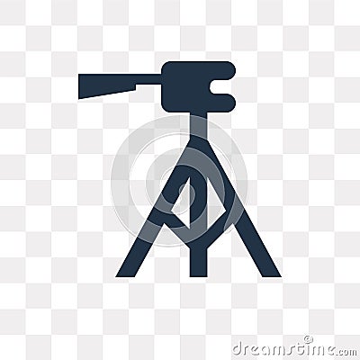 Tripod vector icon isolated on transparent background, Tripod t Vector Illustration