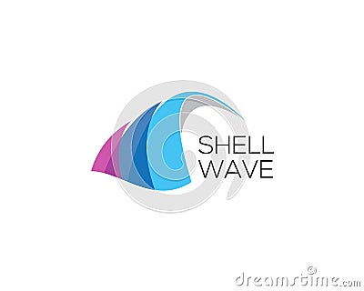 Tripple wave mimicing a shell logo Vector Illustration