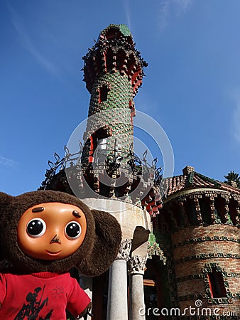 Trips through Spain with Cheburashka Editorial Stock Photo