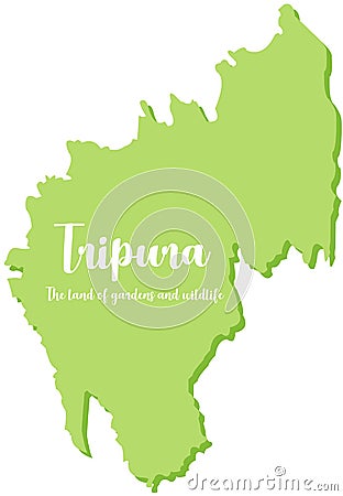 A map of the northeastern state of tripura Vector Illustration