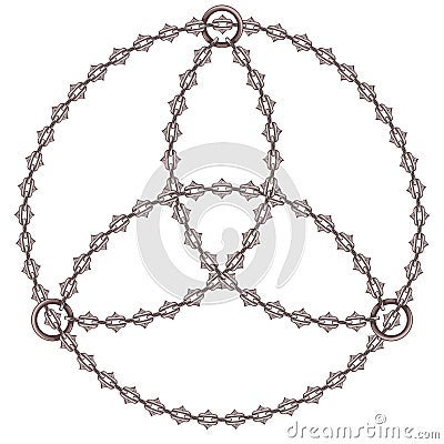 Triqueta symbol formed with chains Vector Illustration