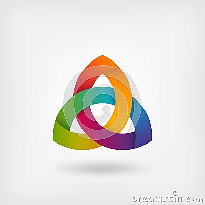 Triquetra symbol in rainbow colors Vector Illustration