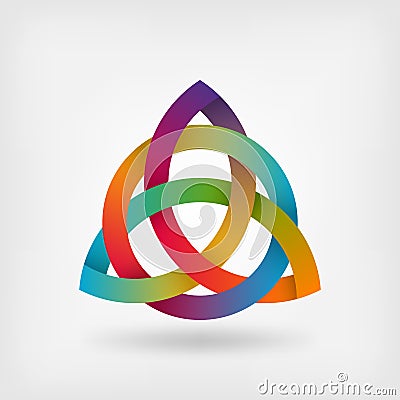 Triquetra symbol in rainbow colors Vector Illustration