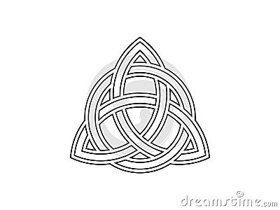 Triquetra. Trinity knot. Celtic symbol of eternity. Vector Vector Illustration