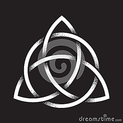 Triquetra or Trinity knot. Hand drawn dot work ancient pagan symbol of eternity and trinity isolated vector illustration Vector Illustration