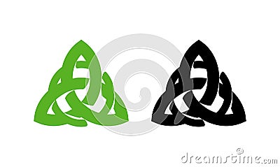 Triquetra wiccan pagan symbol from Charmed isolated on white background. Vector illustration of Celtic sign. Vector Illustration