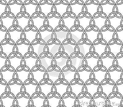 Celtic triquetra pattern tile, seamlessly expandable in all directions Vector Illustration