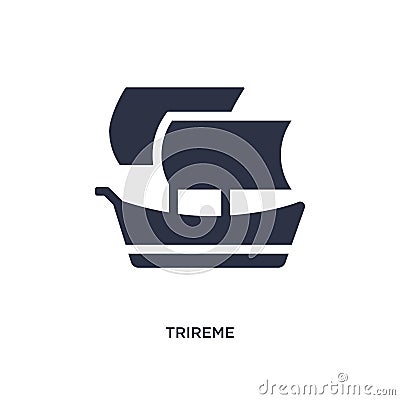 trireme icon on white background. Simple element illustration from greece concept Vector Illustration