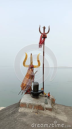 Trishul - A symbol of Hindu god lord shiva Stock Photo