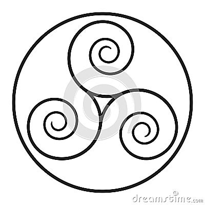 Triskelion symbol icon with a white background Cartoon Illustration