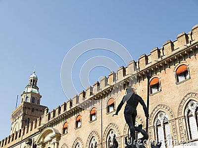 Triton Fountain in Main Piazza Stock Photo