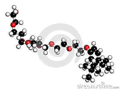 Triton x-100 detergent molecule. 3D rendering Vector Illustration