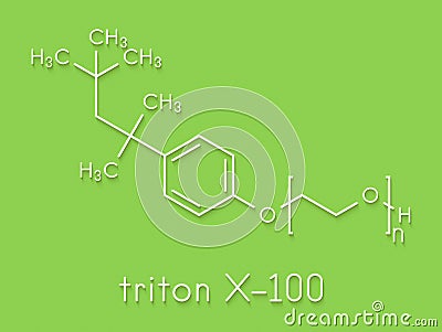 Triton x-100 detergent molecule. Skeletal formula Stock Photo