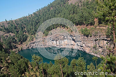 Tritriva is a volcanic lake Stock Photo