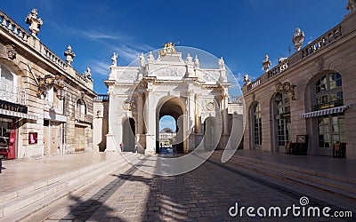 Triumph Arc At Place Stanislas in Nancy Editorial Stock Photo