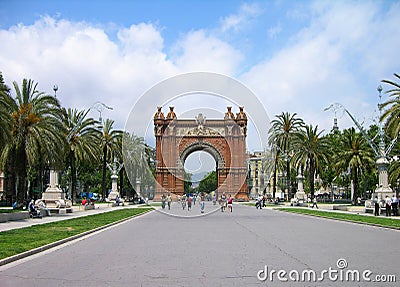 Triumph Arch, Barcelona, Spain Editorial Stock Photo