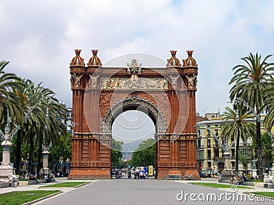 Triumph Arch, Barcelona, Spain Editorial Stock Photo