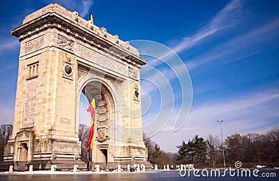 Triumph Arch in Bucharest Romania Stock Photo