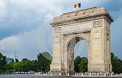 Triumph Arch in Bucharest Romania Editorial Stock Photo