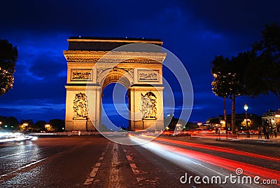 Triumph Arch at night Stock Photo