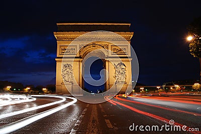 Triumph Arch at night Stock Photo