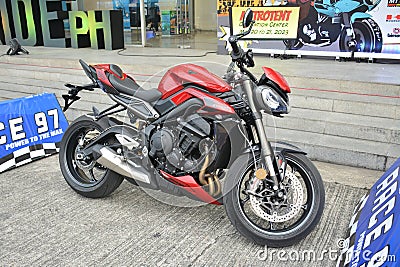 Triumph Street Triple RS motorcycle at Ride Ph in Pasig, Philippines Editorial Stock Photo