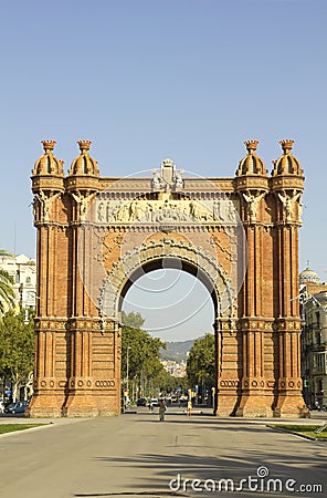 Triumphal arch of Barcelona, Catalonia, Spain. Editorial Stock Photo