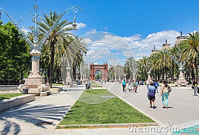 Triumphal Arch in Barcelona, Spain Editorial Stock Photo