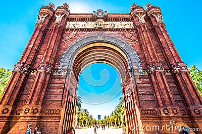 Triumphal Arch in Barcelona, Spain Editorial Stock Photo