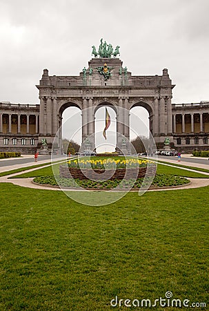 Triumphal arch in Brussels Stock Photo