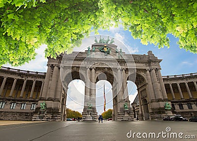 The Triumphal Arch in Brussels Stock Photo