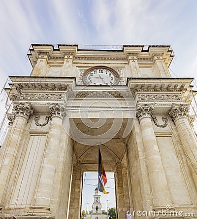 Triumphal arch in Chisinau Stock Photo