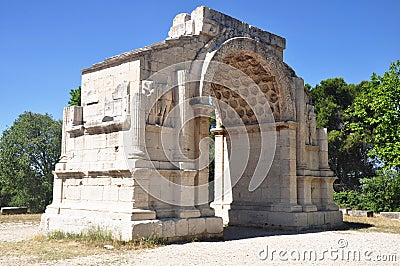 Triumphal arch of Glanum Stock Photo