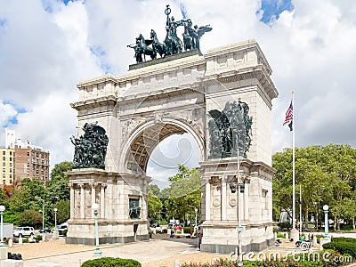 Triumphal Arch at the Grand Army Plaza in Brooklyn, New York Stock Photo