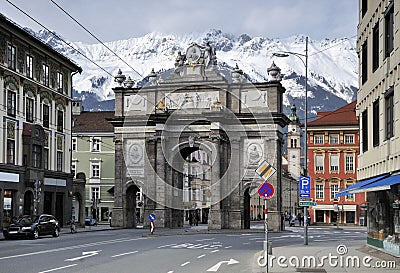 Triumphal Arch in Innsbruck Stock Photo