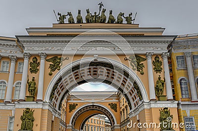 Triumphal Arch of Palace Square - St. Petersburg, Russia Stock Photo