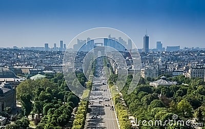 Triumphal Arch Paris bird`s-eye Stock Photo