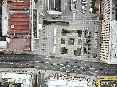 Triumphal Square near Mayakovskaya Metro in Moscow from the height Stock Photo