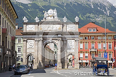 Triumphpforte monument, Innsbruck Editorial Stock Photo