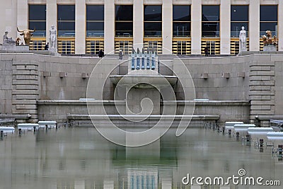 Trocadero pools symetry Stock Photo