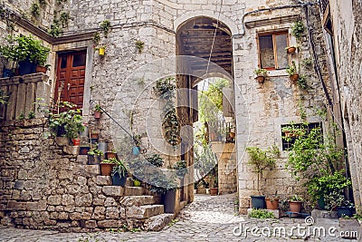 Trogir before the storm, Croatia Stock Photo