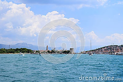 Trogir town from the sea Stock Photo