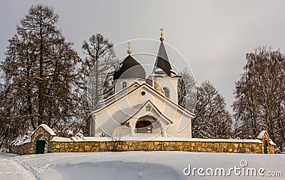 Troitsk church in Polenovo in winter day Stock Photo