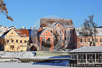 Troitskoye suburb in winter Editorial Stock Photo