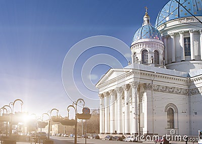 Troitsky Izmaylovsky cathedral, in St. Petersburg, Russia Editorial Stock Photo