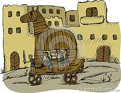 Trojan horse Vector Illustration