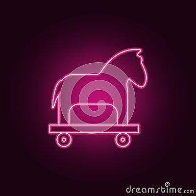 Trojan horse icon. Elements of cyber security in neon style icons. Simple icon for websites, web design, mobile app, info graphics Stock Photo